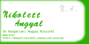 nikolett angyal business card